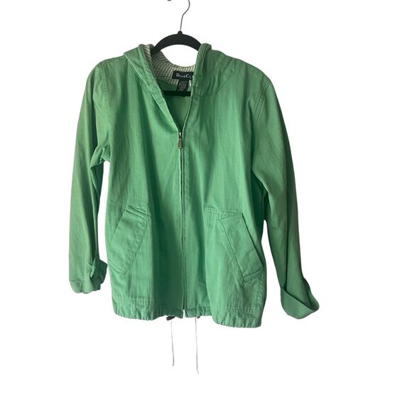 Denim & CO Women's Size Medium Kelly Green Western Chore Coat Jacket - Picture 1 of 8